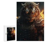 Jigsaw Puzzle 300 PCS Evil Tiger Warrior Suit Adult Puzzles Toy Wall Decor Birthday Present Deal As Gifts for The Whole Family 300 PCS