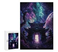 Jigsaw Puzzle 300 PCS Fantasy Asian Temple Portal Jigsaws for Adults Puzzle Birthday Present Difficult And Challenge Challenging Game Gifts 300 PCS