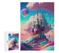 Jigsaw Puzzle 300 PCS Fantasy Castle Skyward -1 Jigsaws for Adults Toy Wall Decor Difficult Hard Unique Gifts for Birthday And Christmas 300 PCS