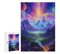 Jigsaw Puzzle 300 PCS Fantasy Galaxy Landscape -3 Jigsaws for Adults Toy Wall Decor Difficult Hard Unique Gifts for Birthday And Christmas 300 PCS