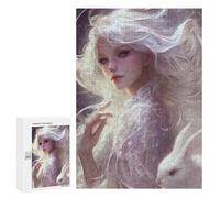 Jigsaw Puzzle 300 PCS Fantasy White Rabbit Artwork Adult Jigsaw Puzzles Enhance Memory Parent-child Interaction Brainteaser Family Games 300 PCS