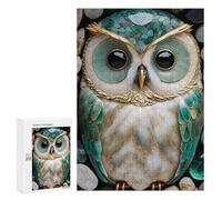 Jigsaw Puzzle 300 PCS for Adults Abstract Jade Owl Kintsugi Puzzle for Adults Toy Wall Decor Perfect Decoration Stress Reduction Gifts 300 PCS