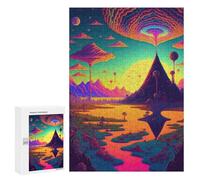 Jigsaw Puzzle 300 PCS for Adults Alien Landscape with Reflective Lake Jigsaw for Adults Toy Wall Decor Home Decoration for Birthday, Chrismas 300 PCS