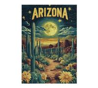 Jigsaw Puzzle 300 PCS for Adults Arizona Desert Landscape with Cacti Teenagers Puzzles Relax Games Presents for Women Unique Birthday And Gifts 300 PCS