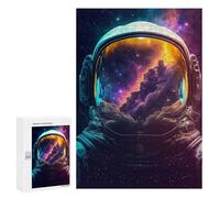 Jigsaw Puzzle 300 PCS for Adults Astronaut Milky Way Helmet Jigsaw for Adults Hands-on Game Wall Decoration Help The Brain Exercise 300 PCS