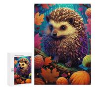 Jigsaw Puzzle 300 PCS for Adults Autumn Hedgehog Fantasy Jigsaw Puzzle Family Game Difficult Hard Deal As Gifts for The Whole Family 300 PCS