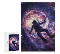 Jigsaw Puzzle 300 PCS for Adults Black Hole Astronaut Jigsaw for Adults Hands-on Game Wall Decoration Help The Brain Exercise 300 PCS