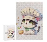 Jigsaw Puzzle 300 PCS for Adults Cat Chef Cute Puzzle for Adults Toy Wall Decor Perfect Decoration Stress Reduction Gifts 300 PCS