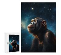 Jigsaw Puzzle 300 PCS for Adults Chimpanzee Gazing at Stars Jigsaw Puzzle Family Game Difficult Hard Deal As Gifts for The Whole Family 300 PCS