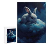 Jigsaw Puzzle 300 PCS for Adults Cloudy Bunny Night Jigsaw Puzzle Family Game Difficult Hard Deal As Gifts for The Whole Family 300 PCS