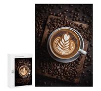 Jigsaw Puzzle 300 PCS for Adults Coffee Latte Art Adult Jigsaw Brain Teaser Game Birthday Present Help The Brain Exercise 300 PCS