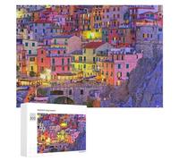 Jigsaw Puzzle 300 PCS for Adults Colorful Coastal Village Scene-2 Jigsaw Puzzle Family Game Difficult Hard Deal As Gifts for The Whole Family 300 PCS