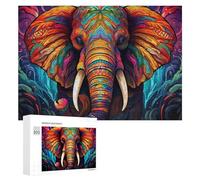 Jigsaw Puzzle 300 PCS for Adults Colorful Elephant Artwork Jigsaw Puzzle Family Game Difficult Hard Deal As Gifts for The Whole Family 300 PCS