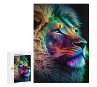 Jigsaw Puzzle 300 PCS for Adults Colorful Lion Portrait Adult Jigsaw Brain Teaser Game Birthday Present Help The Brain Exercise 300 PCS