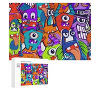 Jigsaw Puzzle 300 PCS for Adults Colorful Monster Mashup Puzzles for Adults Relaxing Games Presents for Women for Birthday, Chrismas 300 PCS