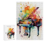 Jigsaw Puzzle 300 PCS for Adults Colorful Piano Art Print Jigsaw for Adults Toy Wall Decor Home Decoration for Birthday, Chrismas 300 PCS