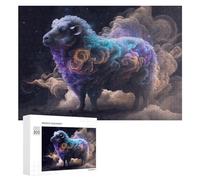 Jigsaw Puzzle 300 PCS for Adults Colorful Sheep in Cloudy Dreamscape Jigsaw Puzzle Family Game Difficult Hard Deal As Gifts for The Whole Family 300 PCS