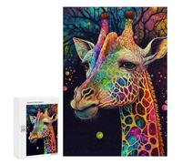 Jigsaw Puzzle 300 PCS for Adults Colourful Giraffe Jigsaw for Adults Hands-on Game Wall Decoration Help The Brain Exercise 300 PCS