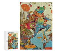 Jigsaw Puzzle 300 PCS for Adults Dancing Frogs Adult Jigsaw Brain Teaser Game Birthday Present Help The Brain Exercise 300 PCS