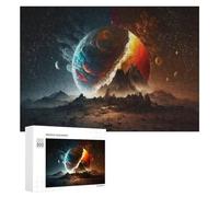 Jigsaw Puzzle 300 PCS for Adults Distant Planet with Fiery Atmosphere -1 Jigsaw Puzzle Family Game Difficult Hard Deal As Gifts for The Whole Family 300 PCS
