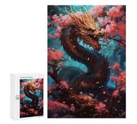 Jigsaw Puzzle 300 PCS for Adults Dragon Amidst Cherry Blossoms -6 Jigsaw for Adults Toy Wall Decor Home Decoration for Birthday, Chrismas 300 PCS