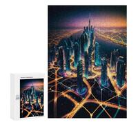 Jigsaw Puzzle 300 PCS for Adults Dubai's Futuristic Skyscrapers Jigsaw for Adults Toy Wall Decor Home Decoration for Birthday, Chrismas 300 PCS
