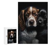 Jigsaw Puzzle 300 PCS for Adults English Cocker Spaniel Duo Adult Jigsaw Puzzle Relaxing Games Precision Cutting Deal As Gifts for The Whole Family 300 PCS