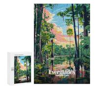 Jigsaw Puzzle 300 PCS for Adults Everglades National Park Illustration Jigsaws for Adults DIY Toys But Fun And Humorous for Birthday, Chrismas 300 PCS