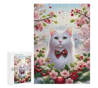 Jigsaw Puzzle 300 PCS for Adults Festive Cat 01 Spring Puzzle for Adults Toy Wall Decor Perfect Decoration Stress Reduction Gifts 300 PCS