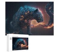 Jigsaw Puzzle 300 PCS for Adults Galactic Leopard Cosmic Artistry Jigsaw Puzzle Family Game Difficult Hard Deal As Gifts for The Whole Family 300 PCS