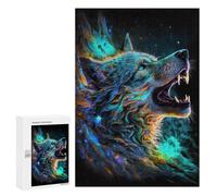 Jigsaw Puzzle 300 PCS for Adults Galactic Wolf Roar Jigsaw Puzzle Family Game Difficult Hard Deal As Gifts for The Whole Family 300 PCS