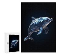 Jigsaw Puzzle 300 PCS for Adults Geometric Style Dolphin Adult Jigsaw Brain Teaser Game Birthday Present Help The Brain Exercise 300 PCS