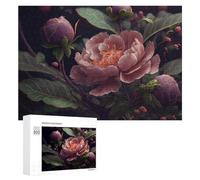 Jigsaw Puzzle 300 PCS for Adults Glowing Peony Bloom-1 Jigsaw Puzzle Family Game Difficult Hard Deal As Gifts for The Whole Family 300 PCS