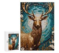 Jigsaw Puzzle 300 PCS for Adults Golden Deer Kintsugi Adult Jigsaw Brain Teaser Game Birthday Present Help The Brain Exercise 300 PCS