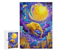 Jigsaw Puzzle 300 PCS for Adults Golden Elephant Dreamscape Adult Jigsaw Brain Teaser Game Birthday Present Help The Brain Exercise 300 PCS