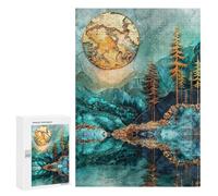 Jigsaw Puzzle 300 PCS for Adults Golden Moonlit Pines Adult Jigsaw Puzzle Relaxing Games Precision Cutting Deal As Gifts for The Whole Family 300 PCS