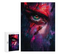 Jigsaw Puzzle 300 PCS for Adults Green Eye with Red Streaks Jigsaw for Adults Hands-on Game Wall Decoration Help The Brain Exercise 300 PCS
