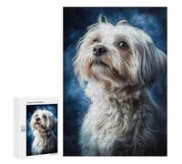 Jigsaw Puzzle 300 PCS for Adults Havanese Dog Portrait Adult Jigsaw Brain Teaser Game Birthday Present Help The Brain Exercise 300 PCS