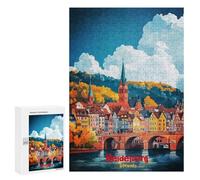Jigsaw Puzzle 300 PCS for Adults Heidelberg Art Puzzles for Adults Relaxing Games Presents for Women for Birthday, Chrismas 300 PCS