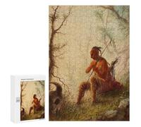 Jigsaw Puzzle 300 PCS for Adults Indian Hunter Resting Adult Jigsaw Brain Teaser Game Birthday Present Help The Brain Exercise 300 PCS