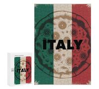 Jigsaw Puzzle 300 PCS for Adults Italy Pizza Flag Puzzle for Adults Toy Wall Decor Perfect Decoration Stress Reduction Gifts 300 PCS