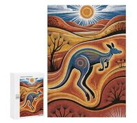 Jigsaw Puzzle 300 PCS for Adults Kangaroo in Australian Outback Illustration Puzzle for Adults Toy Wall Decor Perfect Decoration Stress Reduction Gifts 300 PCS