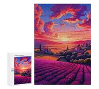 Jigsaw Puzzle 300 PCS for Adults Lavender Fields at Sunset Jigsaw for Adults Toy Wall Decor Home Decoration for Birthday, Chrismas 300 PCS