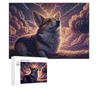 Jigsaw Puzzle 300 PCS for Adults Lightning-Struck Corgi A Digital Art Masterpiece Puzzles for Adults Relaxing Games Presents for Women for Birthday, Chrismas 300 PCS