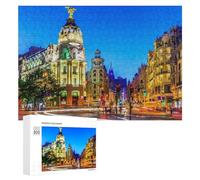 Jigsaw Puzzle 300 PCS for Adults Madrid's Nighttime Splendor A Visual Symphony Jigsaw Puzzle Family Game Difficult Hard Deal As Gifts for The Whole Family 300 PCS