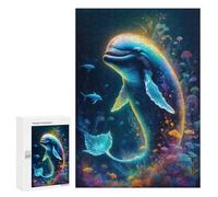 Jigsaw Puzzle 300 PCS for Adults Magic Realism Whale Puzzle for Adults Toy Wall Decor Perfect Decoration Stress Reduction Gifts 300 PCS