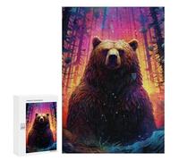 Jigsaw Puzzle 300 PCS for Adults Magical Forest Bear Jigsaw Puzzle Family Game Difficult Hard Deal As Gifts for The Whole Family 300 PCS