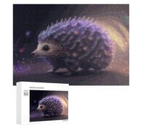 Jigsaw Puzzle 300 PCS for Adults Magical Hedgehog with Rainbow Aura Jigsaw Puzzle Family Game Difficult Hard Deal As Gifts for The Whole Family 300 PCS