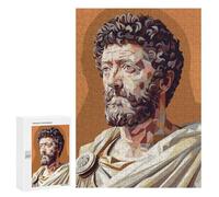 Jigsaw Puzzle 300 PCS for Adults Marcus Aurelius Low Poly Adult Jigsaw Brain Teaser Game Birthday Present Help The Brain Exercise 300 PCS