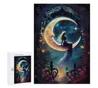 Jigsaw Puzzle 300 PCS for Adults Moonlit Mermaid Fantasy Jigsaw Puzzle Family Game Difficult Hard Deal As Gifts for The Whole Family 300 PCS